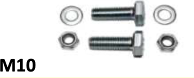 KIT 2VIS M10X30, 2 ECROUS ET 2 RONDELLES (douille à colonne)