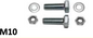 KIT 2VIS M10X30, 2 ECROUS ET 2 RONDELLES (douille à colonne)