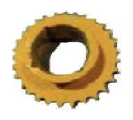 PIGNON 30 dents,(3/4), diám 45, rainure de clavette 8mm arbre excentrique G8